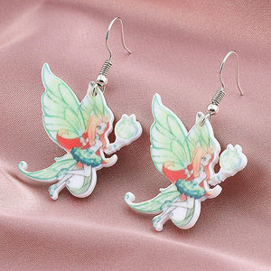 Acrylic Pastel Hanging Fairy EarringS E54
