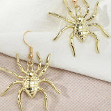 Gold Tone Alloy Spider Earrings E22